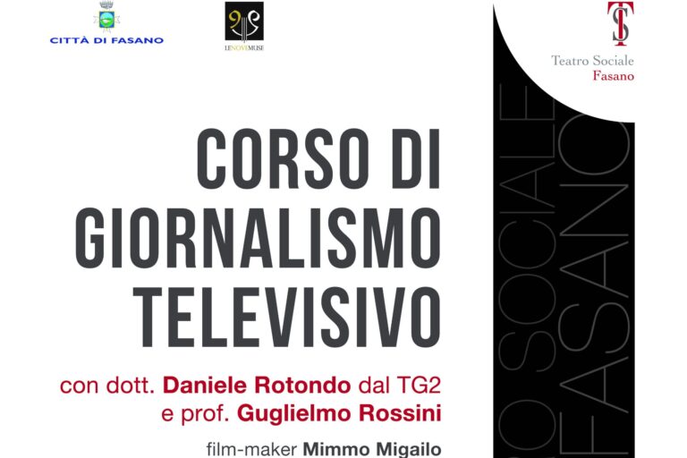 Corso di giornalismo televisivo al Teatro Sociale di Fasano Corso di giornalismo televisivo al Teatro Sociale di Fasano - Osservatorio Fasano