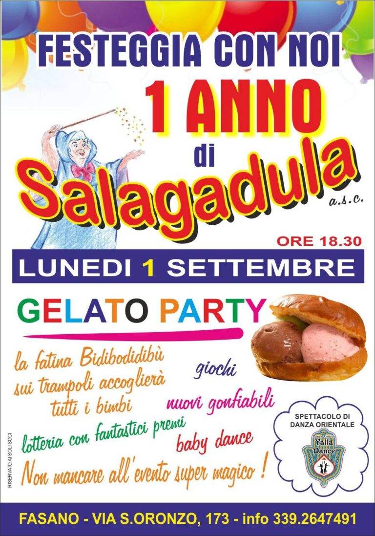 L'associazione Salagadula festeggia il primo anno d'attività - Osservatorio Fasano