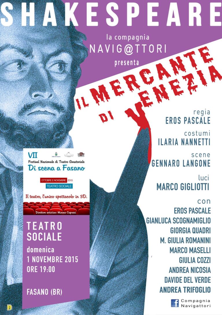 Al Teatro Sociale di Fasano va in scena William Shakespeare Al Teatro Sociale di Fasano va in scena William Shakespeare - Osservatorio Fasano