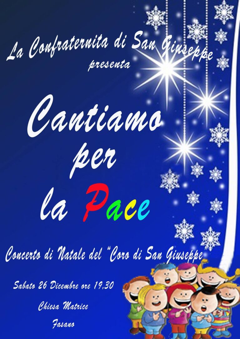 Concerto di Natale per il coro della Confraternita di S. Giuseppe Concerto di Natale per il coro della Confraternita di S. Giuseppe - Osservatorio Fasano