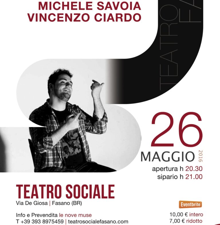 Michele Savoia in scena al Teatro Sociale di Fasano con 'Radio Shame' - Osservatorio Fasano