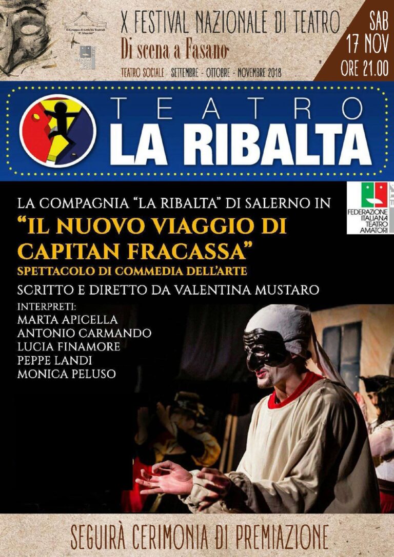 Cerimonia di premiazione della decima edizione ‘Festival di teatro amatoriale – di scena a Fasano’ Cerimonia di premiazione della decima edizione 'Festival di teatro amatoriale - di scena a Fasano' - Osservatorio Fasano
