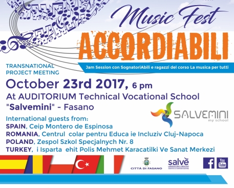 Accordiabili presenta a Fasano il progetto Erasmus ‘Bridging the Differences Through Music’ Accordiabili presenta a Fasano il progetto Erasmus 'Bridging the Differences Through Music' - Osservatorio Fasano