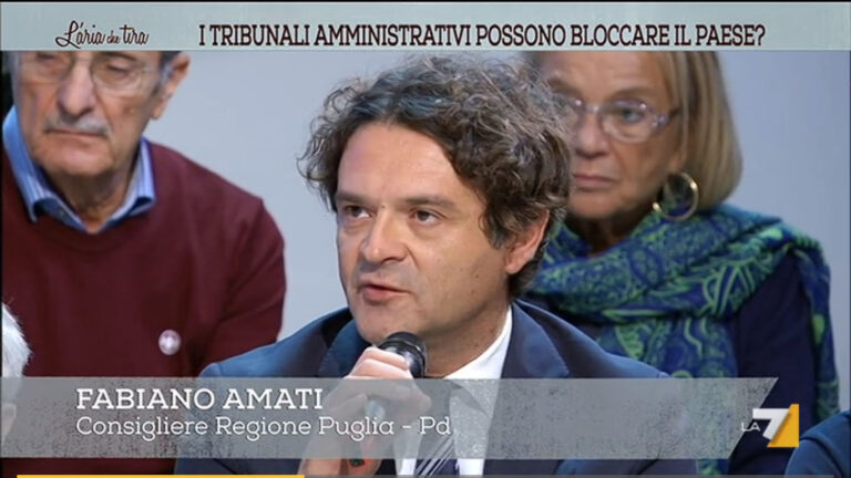 Fabiano Amati ospite a La7 per parlare della sua sospensione Fabiano Amati ospite a La7 per parlare della sua sospensione - Osservatorio Fasano