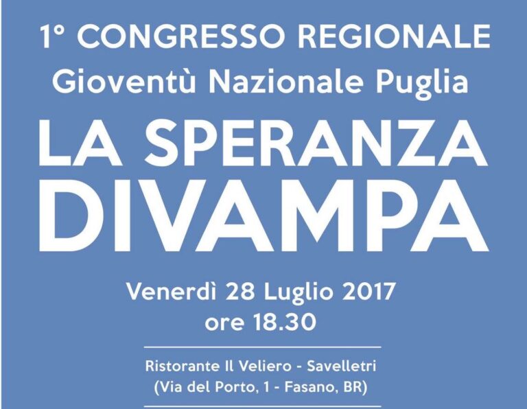 A Savelletri il congresso regionale di Gioventù Nazionale A Savelletri il congresso regionale di Gioventù Nazionale - Osservatorio Fasano