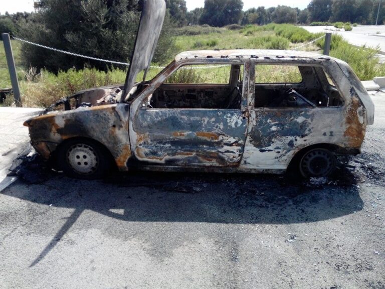 Altra Fiat Uno rubata e bruciata: è la terza in una settimana Altra Fiat Uno rubata e bruciata: è la terza in una settimana - Osservatorio Fasano
