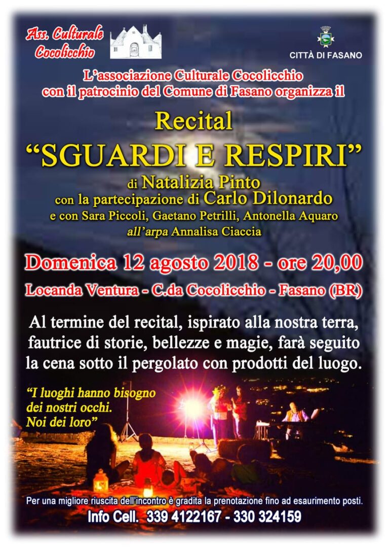‘Sguardi e respiri’: un recital al chiaro di luna 'Sguardi e respiri': un recital al chiaro di luna - Osservatorio Fasano