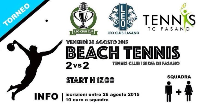 Tornei di beach tennis e beach volley per il Leo Club Fasano - Osservatorio Fasano