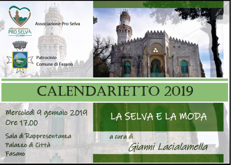 Presentazione del calendarietto 2019 della Pro Selva Presentazione del calendarietto 2019 della Pro Selva - Osservatorio Fasano