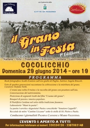 A Cocolicchio la prima edizione de ‘Il Grano in Festa’ A Cocolicchio la prima edizione de 'Il Grano in Festa' - Osservatorio Fasano