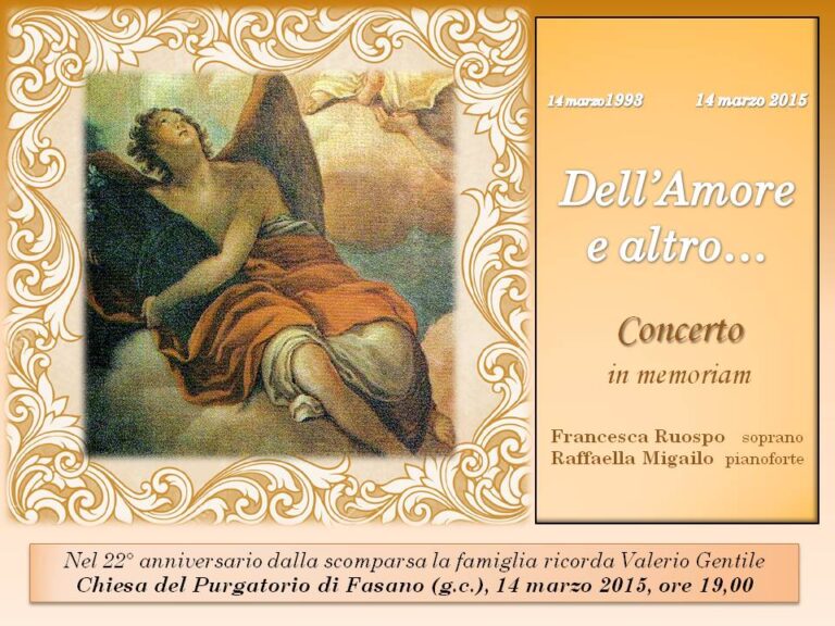 Concerto nella Chiesa del Purgatorio in memoria di Valerio Gentile - Osservatorio Fasano