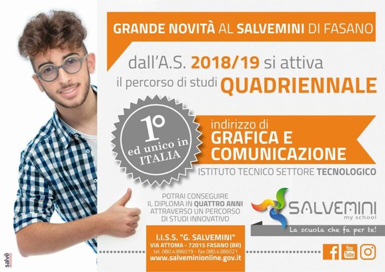 Percorso di studi quadriennale al 'Salvemini' di Fasano: l'unico corso in Italia per grafica e comunicazione - Osservatorio Fasano