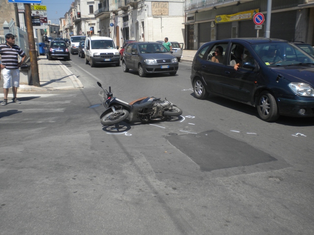 Incidente in pieno centro cittadino: due feriti Incidente in pieno centro cittadino: due feriti - Osservatorio Fasano