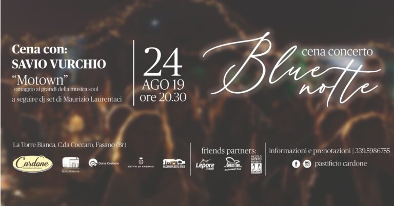 Blue Notte: cena concerto a La Torre Bianca - Osservatorio Fasano