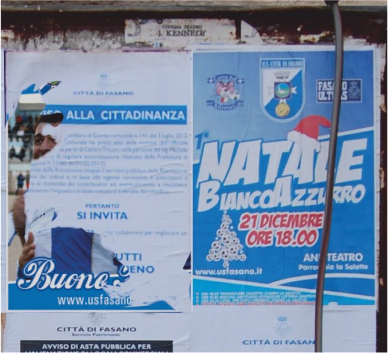 Strappati i manifesti dell'Us Città di Fasano - Osservatorio Fasano