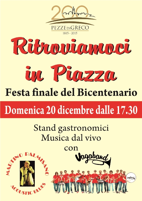 Concerto di Natale e festa in piazza per la conclusione del Bicentenario di Pezze di Greco Concerto di Natale e festa in piazza per la conclusione del Bicentenario di Pezze di Greco - Osservatorio Fasano