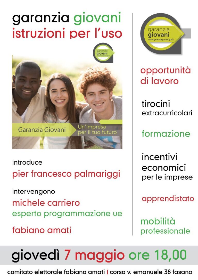 Nel Comitato Amati si parla di 'Garanzia Giovani' - Osservatorio Fasano