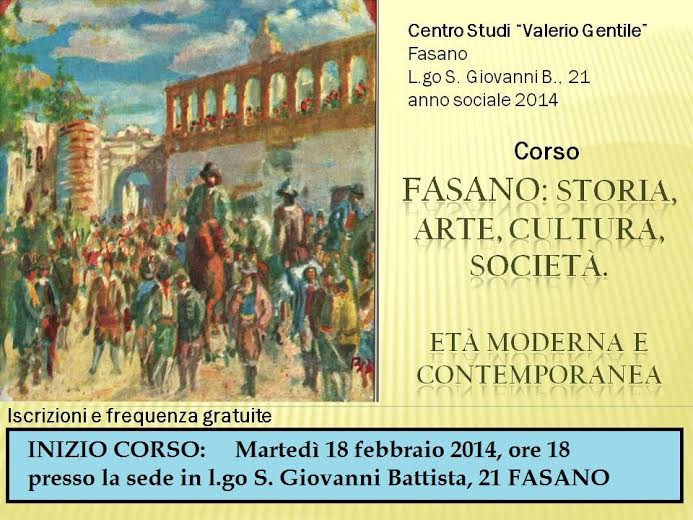 La storia di Fasano si studia al Centro “Valerio Gentile” La storia di Fasano si studia al Centro “Valerio Gentile” - Osservatorio Fasano