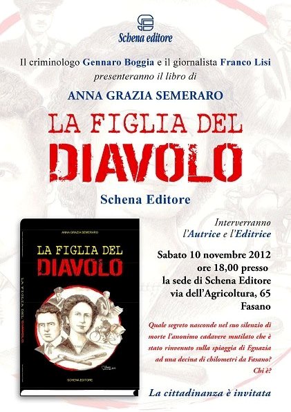 Si presenta il libro ‘La figlia del diavolo’ Si presenta il libro 'La figlia del diavolo' - Osservatorio Fasano