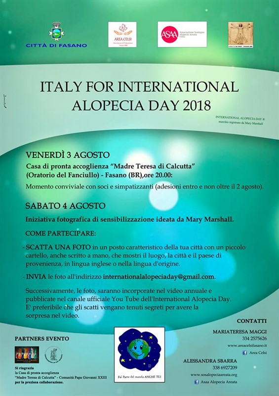 Anche a Fasano si celebra l’International Alopecia Day Anche a Fasano si celebra l'International Alopecia Day - Osservatorio Fasano