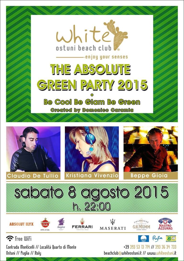 Serata in verde al White Ostuni Beach con il ‘Green Party 2015’ Serata in verde al White Ostuni Beach con il 'Green Party 2015' - Osservatorio Fasano