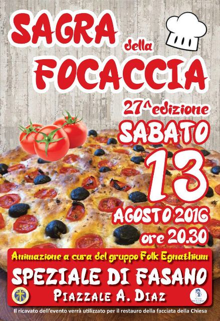 La 27ma Sagra della Focaccia a Speziale La 27ma Sagra della Focaccia a Speziale - Osservatorio Fasano