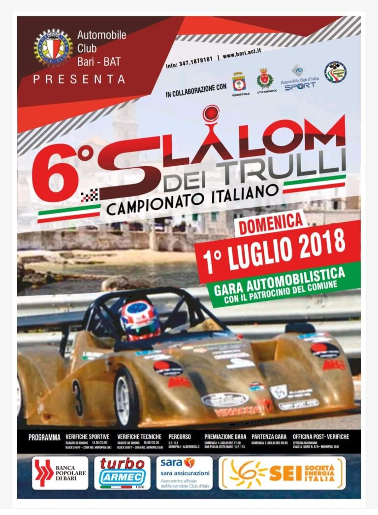 VI Slalom dei Trulli: molti i driver fasanesi al via - Osservatorio Fasano