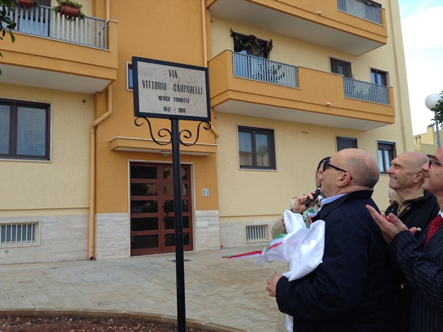 Intitolata a Montalbano una via a Vittorio Carparelli Intitolata a Montalbano una via a Vittorio Carparelli - Osservatorio Fasano