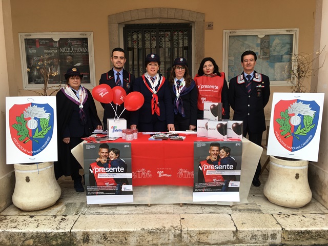 L’Associazione Nazionale Carabinieri di Fasano al fianco di Telethon con i cuori di cioccolato L'Associazione Nazionale Carabinieri di Fasano al fianco di Telethon con i cuori di cioccolato - Osservatorio Fasano