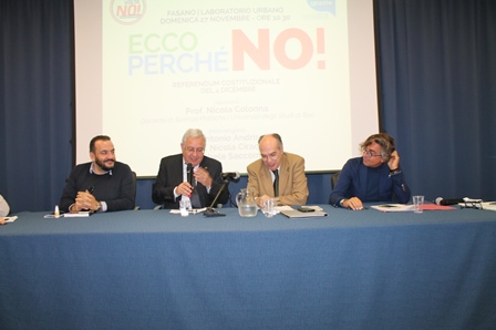 Parlamentari e avvocati al Laboratorio Urbano di Fasano per ‘Ecco perché No’ Parlamentari e avvocati al Laboratorio Urbano di Fasano per 'Ecco perché No' - Osservatorio Fasano