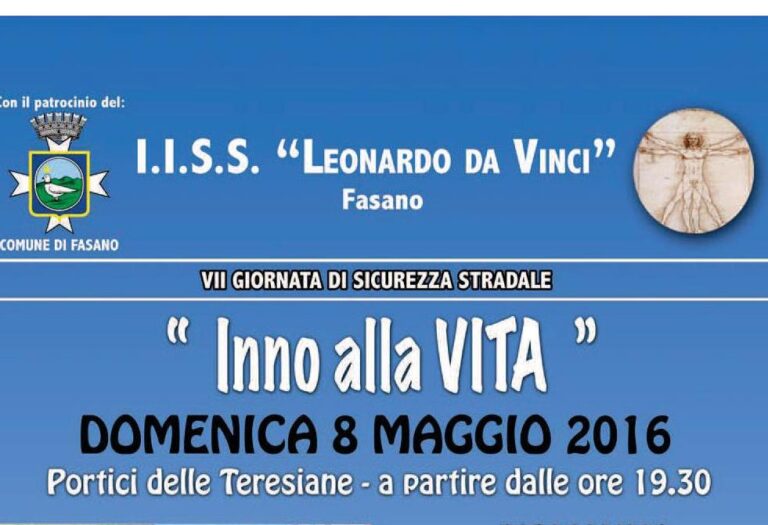 ‘Inno alla vita’: il liceo ‘Da Vinci’ di Fasano sensibilizza alla sicurezza stradale 'Inno alla vita': il liceo 'Da Vinci' di Fasano sensibilizza alla sicurezza stradale - Osservatorio Fasano