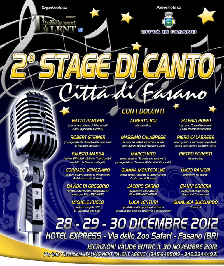 Torna lo stage di canto 'Città di Fasano' - Osservatorio Fasano