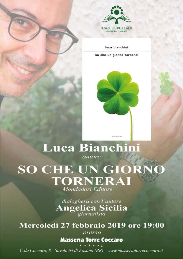 Luca Bianchini presenta il libro: So che un giorno tornerai - Osservatorio Fasano