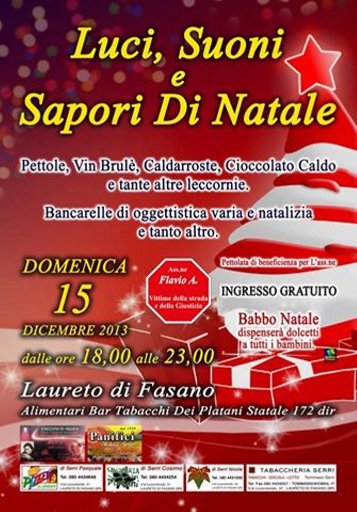 Luci, suoni e sapori di Natale a Laureto Luci, suoni e sapori di Natale a Laureto - Osservatorio Fasano