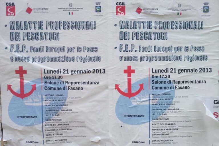 Giornata Nazionale sulle Malattie Professionali dei Pescatori - Osservatorio Fasano