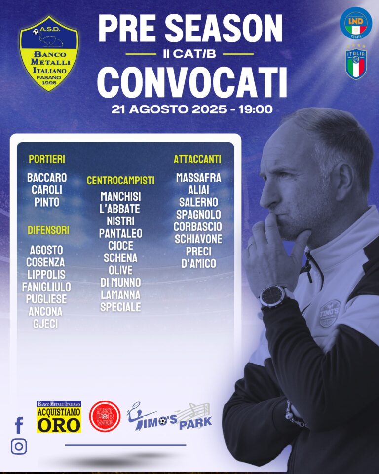 ASD Fasano Calcio: pronti al via per la nuova stagione di Seconda Categoria! ASD Fasano Calcio: pronti al via per la nuova stagione di Seconda Categoria! - Osservatorio Fasano