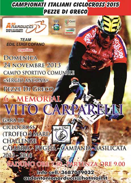 Il 6° memorial ‘Vito Carparelli’ inserito nel Trofeo 3 Mari Il 6° memorial 'Vito Carparelli' inserito nel Trofeo 3 Mari - Osservatorio Fasano