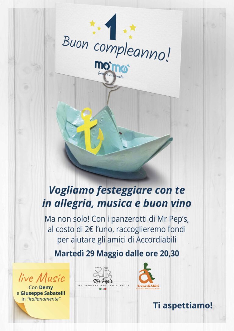 Mo’Mo’ per la sua prima candelina organizza una festa di solidarieta’ Mo'Mo' per la sua prima candelina organizza una festa di solidarieta' - Osservatorio Fasano