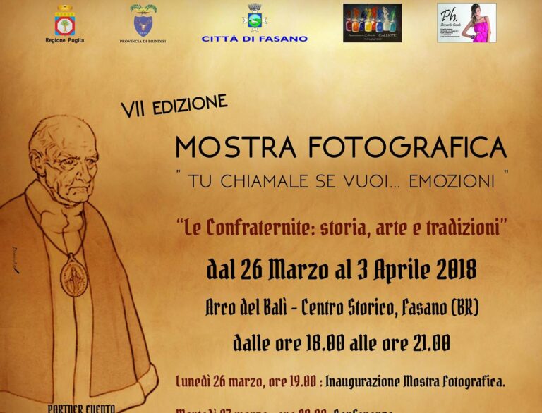 Al via a Fasano la settima edizione della mostra fotografica 'Tu chiamale se vuoi... Emozioni' - Osservatorio Fasano