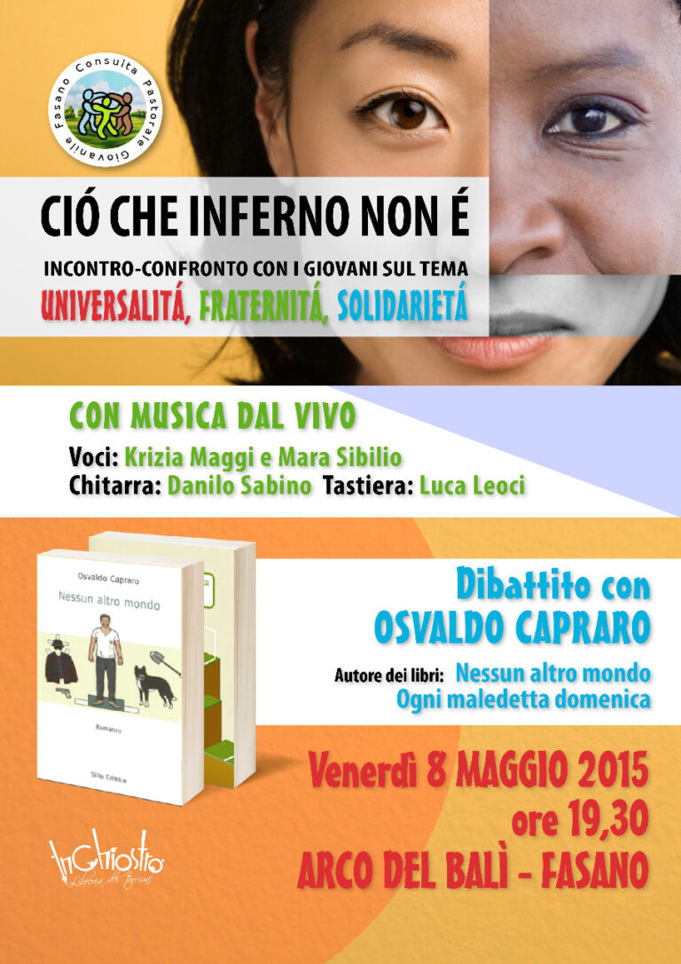 A Fasano dibattito e musica per i giovani in un incontro organizzato dalla Consulta Pastorale A Fasano dibattito e musica per i giovani in un incontro organizzato dalla Consulta Pastorale - Osservatorio Fasano