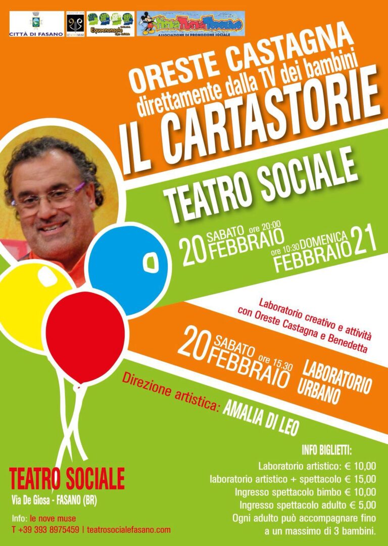 Oreste Castagna al Teatro Sociale di Fasano Oreste Castagna al Teatro Sociale di Fasano - Osservatorio Fasano
