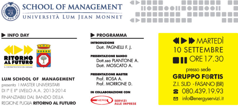 Si presenta un Master LUM alla Energy Servizi di Fasano Si presenta un Master LUM alla Energy Servizi di Fasano - Osservatorio Fasano