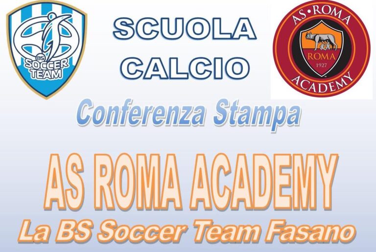 Si presenta a Fasano il progetto As Roma Academy: vi partecipa la Bs Soccer Team Si presenta a Fasano il progetto As Roma Academy: vi partecipa la Bs Soccer Team - Osservatorio Fasano