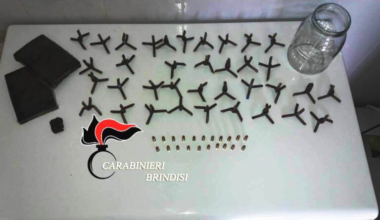 Denunciato 30enne ostunese per detenzione di sostanze stupefacenti, munizioni e oggetti atti ad offendere - Osservatorio Fasano