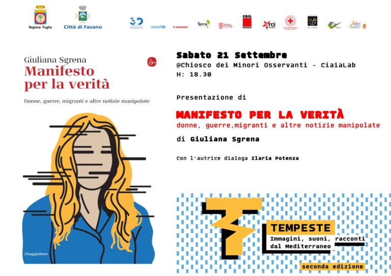 Giuliana Sgrena apre la seconda edizione del Festival ‘Tempeste’ Giuliana Sgrena apre la seconda edizione del Festival 'Tempeste' - Osservatorio Fasano