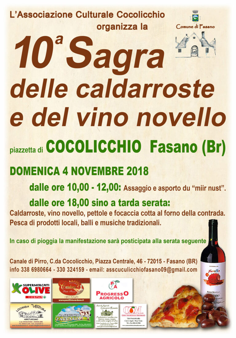 X sagra delle caldarroste e del vino novello X sagra delle caldarroste e del vino novello - Osservatorio Fasano