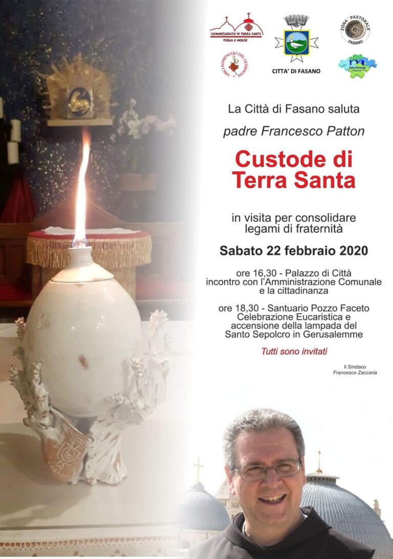 Padre Patton, custode di Terra Santa in visita a Fasano - Osservatorio Fasano