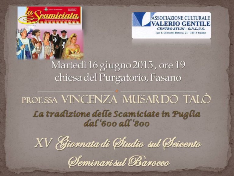 La tradizione delle Scamiciate in un convegno a Fasano - Osservatorio Fasano