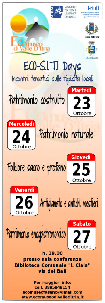 Partono gli Eco-S.I.TI. Days 2012 a Fasano Partono gli Eco-S.I.TI. Days 2012 a Fasano - Osservatorio Fasano