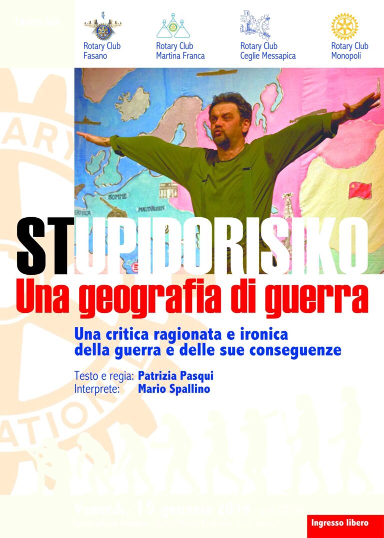 Arriva a Fasano lo spettacolo 'Stupidorisiko - Una geografia di guerra' - Osservatorio Fasano
